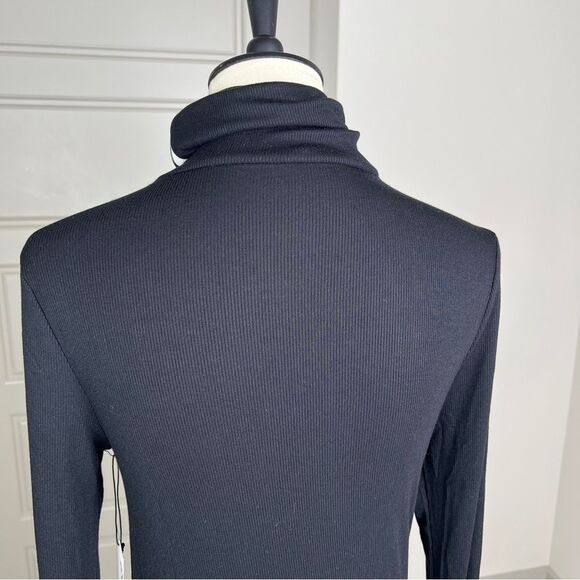 Splits59 Jackson Rib Turtleneck Dress Modal Stretch Bodycon Black Sz L NEW - Picture 7 of 10
